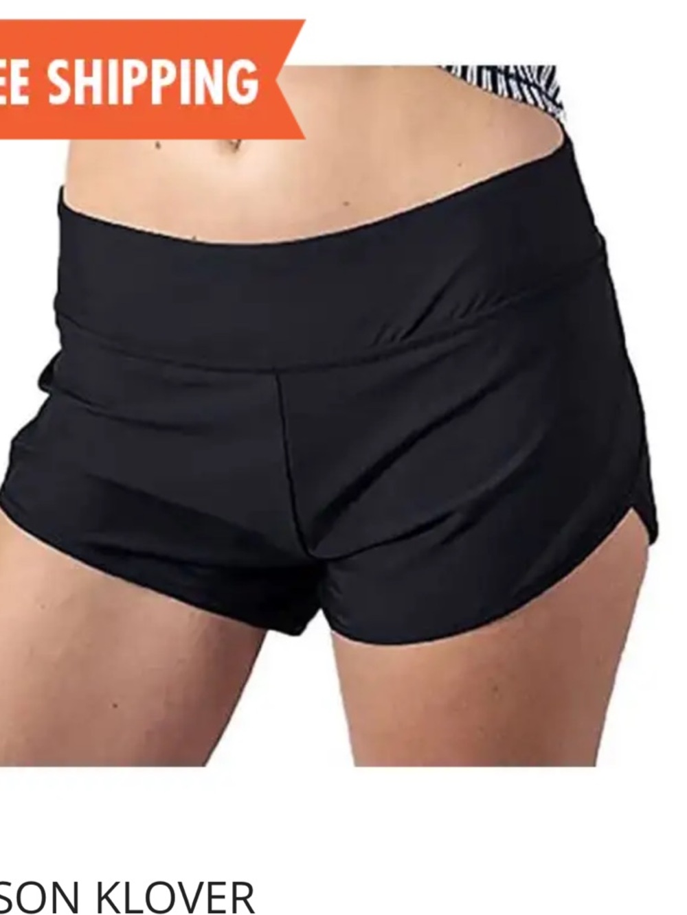 Krimson Klover Black Athletic Swim Shorts